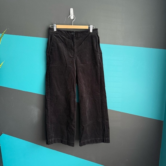 Eileen Fisher Black Wide Leg Corduroy Pants - Picture 3 of 15
